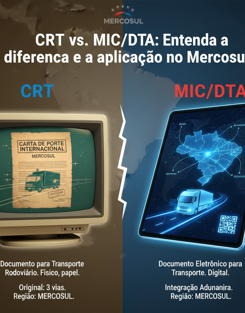 Capa do artigo: CRT vs. MIC/DTA: Entenda a diferença e a aplicação no Mercosul